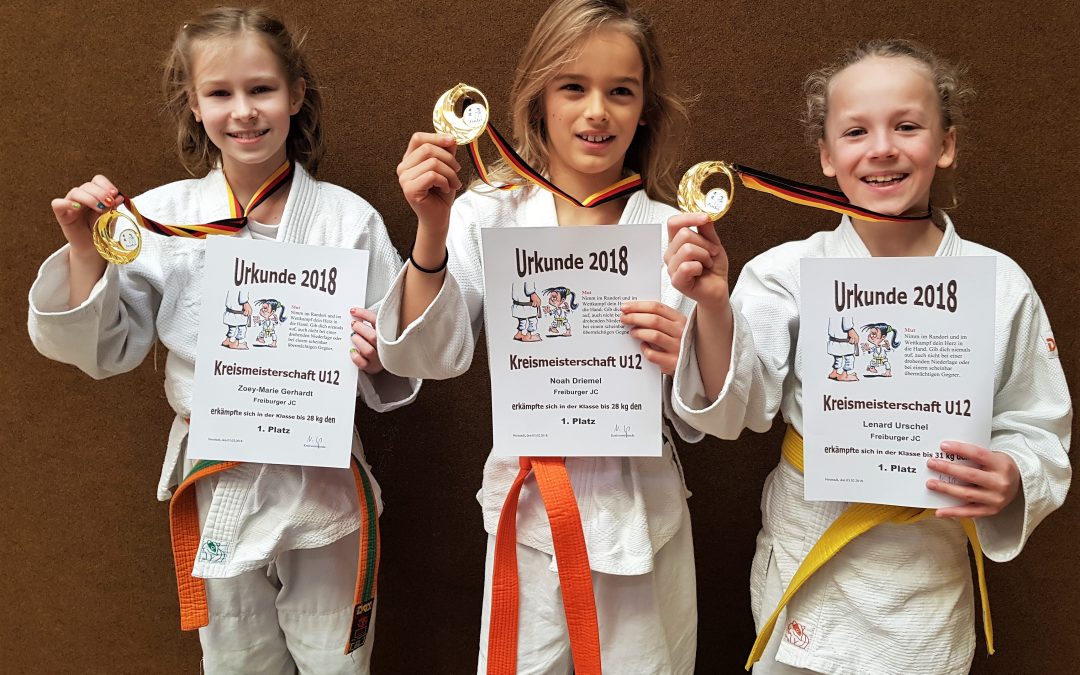 Gold für Noah, Lenard und Zoey-Marie bei den Judo Kreismeisterschaften U12