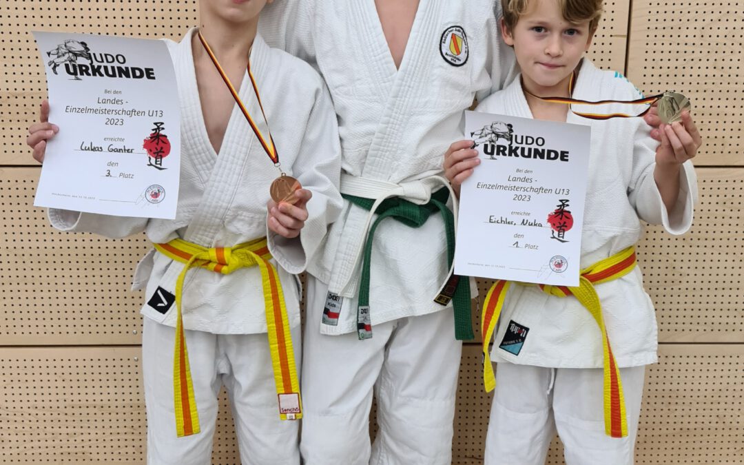Nuka Eichler und Tobias Ress werden Judo Landesmeister U13